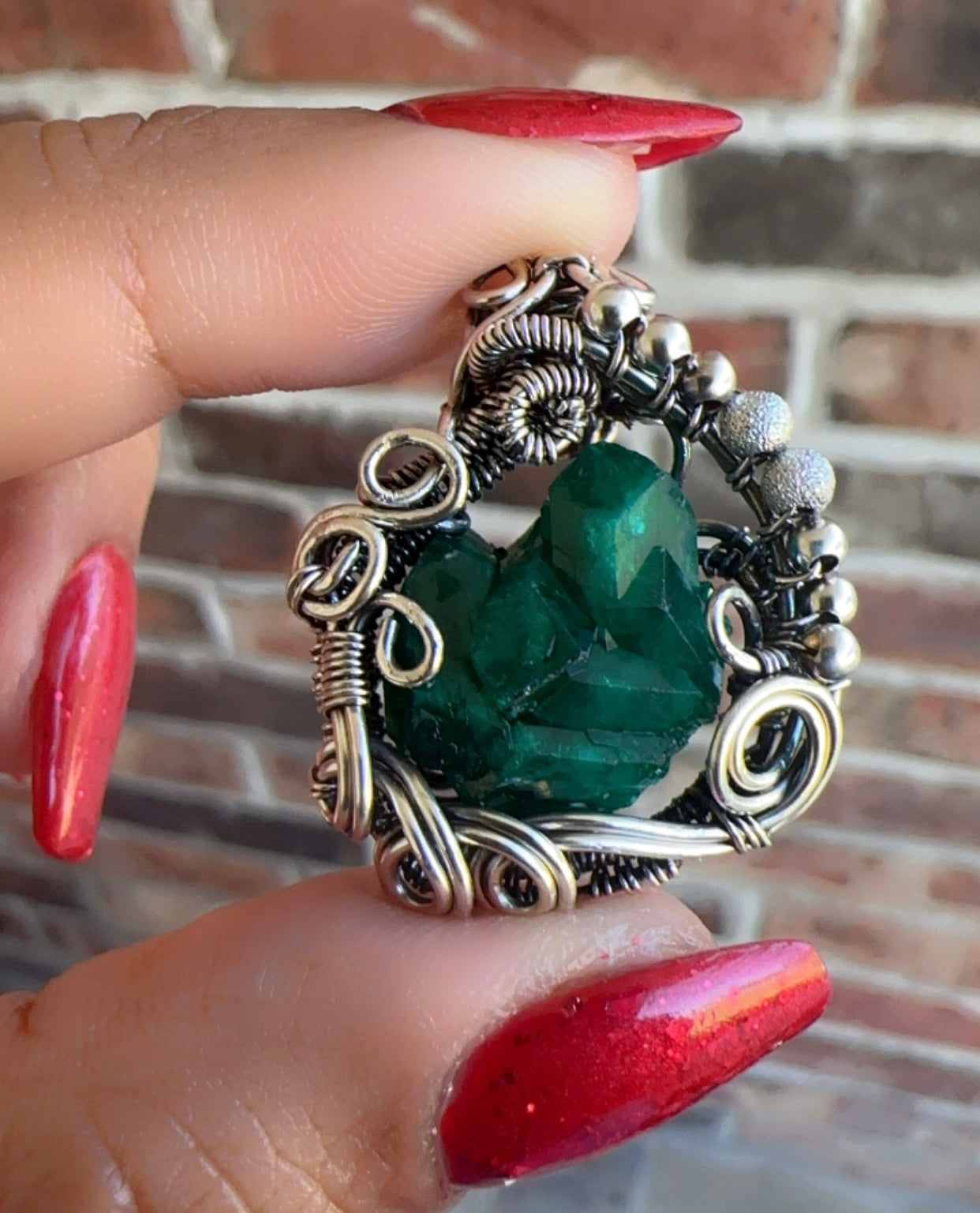 925 Emerald City Dioptase Pendant