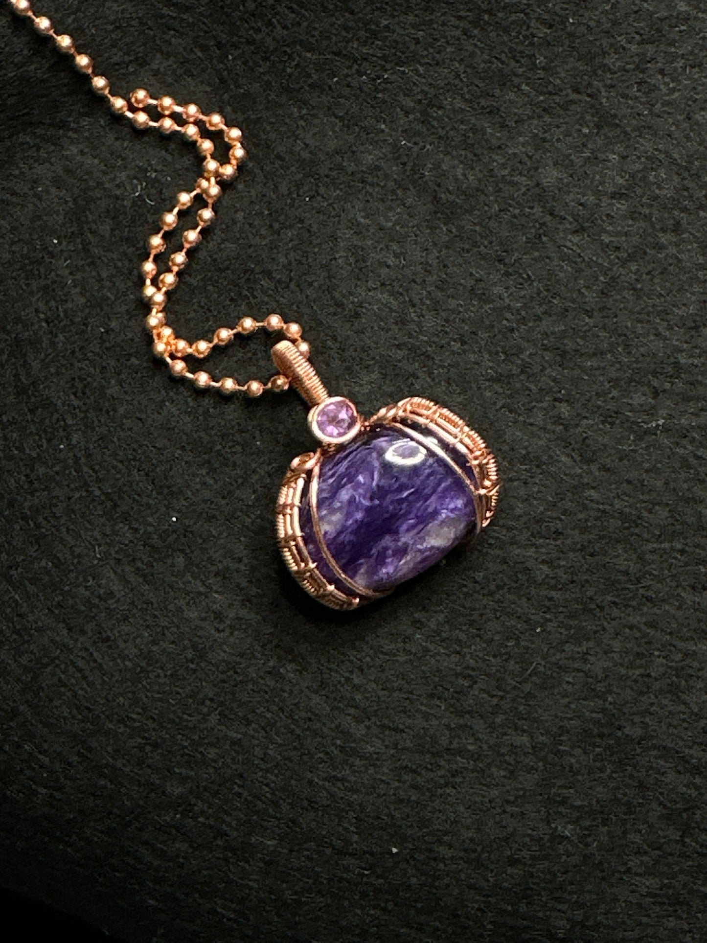 Charoite with Amethyst