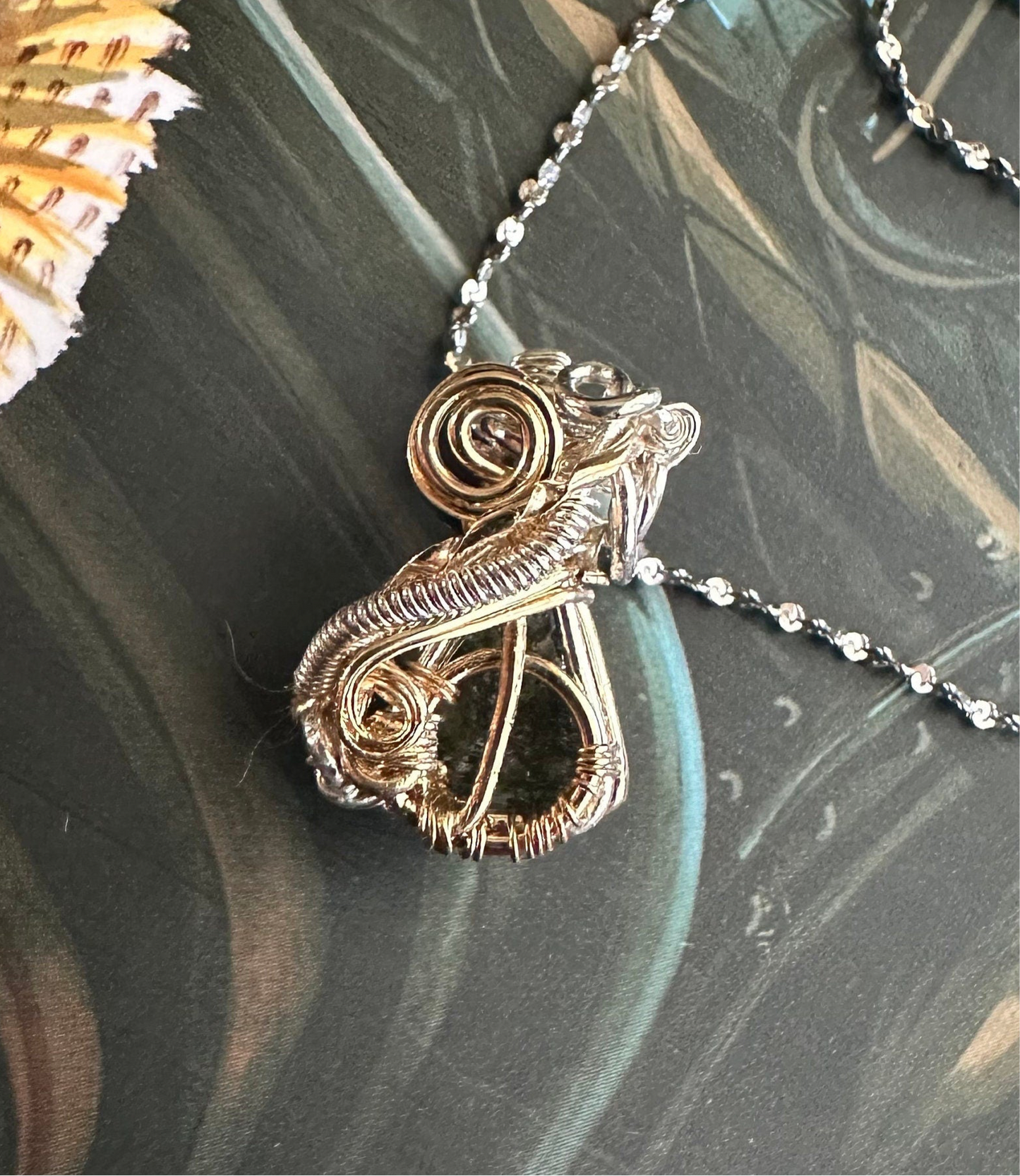 Deathly Hallows Moldavite Pendant