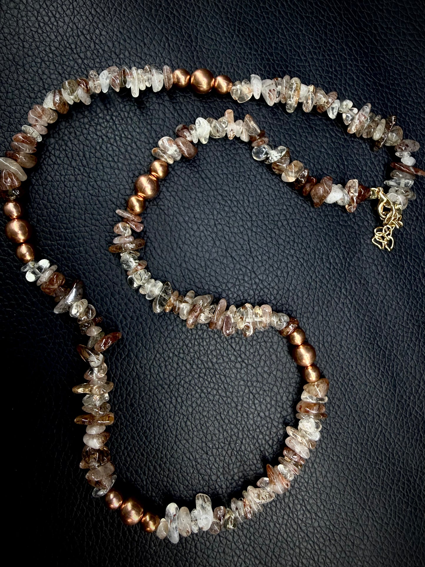 Copper in Quartz Chip necklace