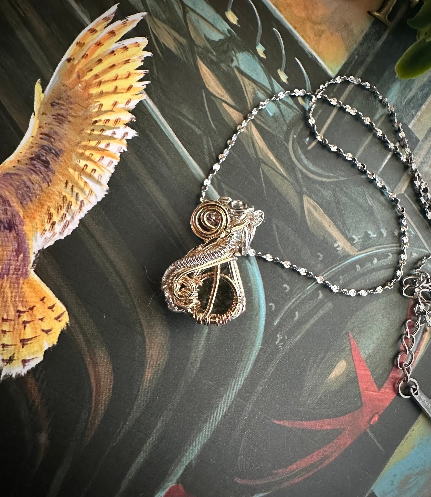 Deathly Hallows Moldavite Pendant