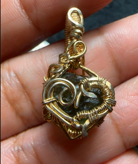 Moldavite Heart mini pendant