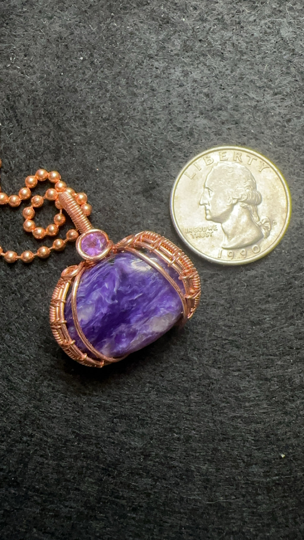 Charoite with Amethyst Pendant