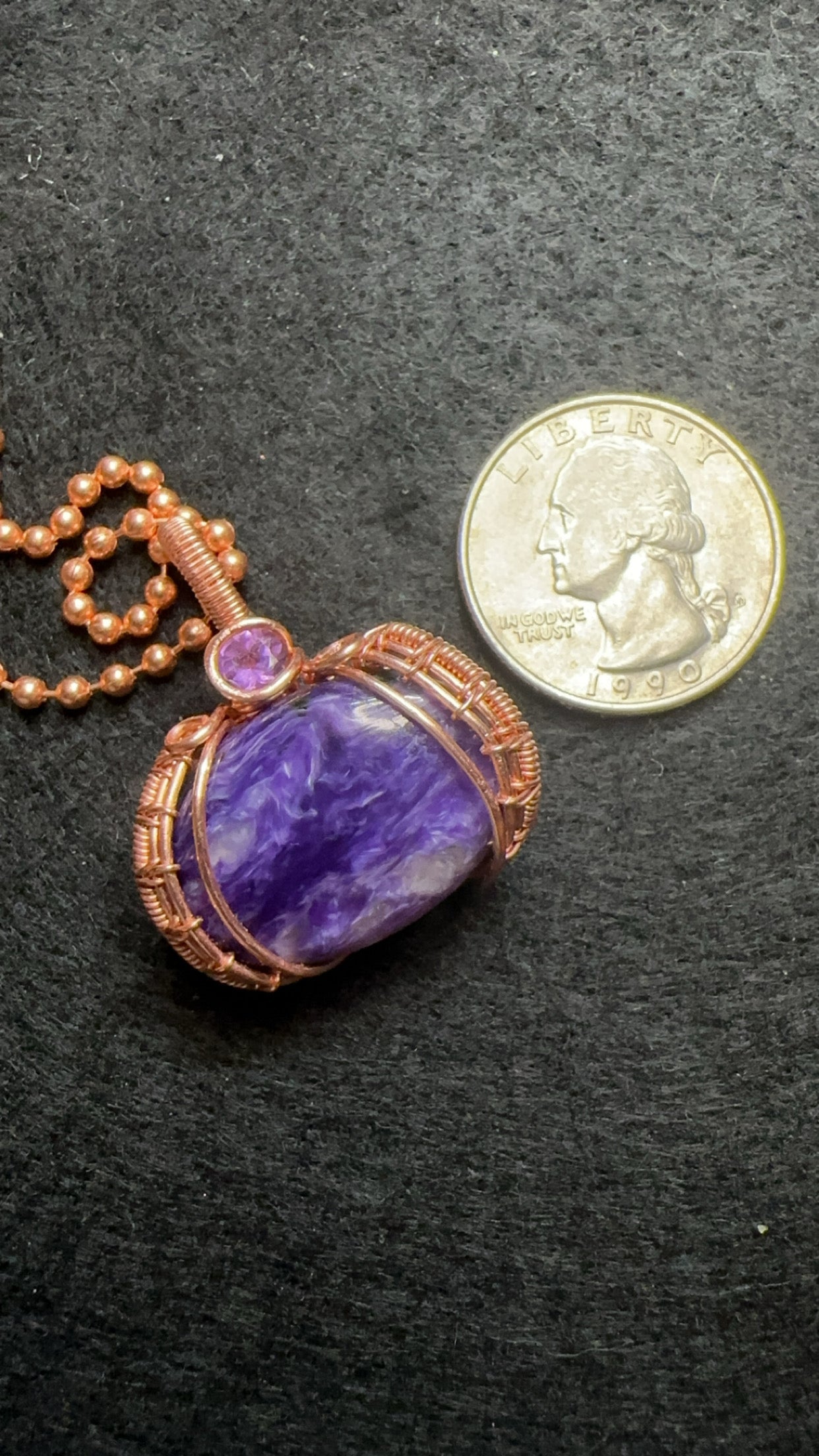 Charoite with Amethyst Pendant