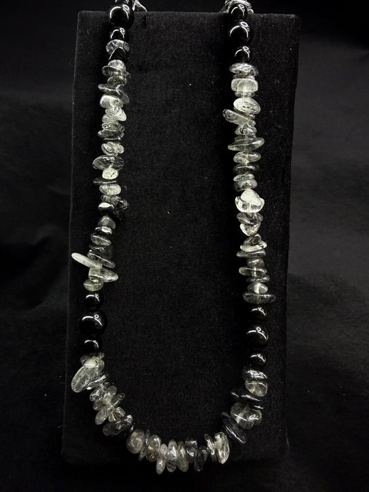 Tourmaline in Quartz Chip necklace