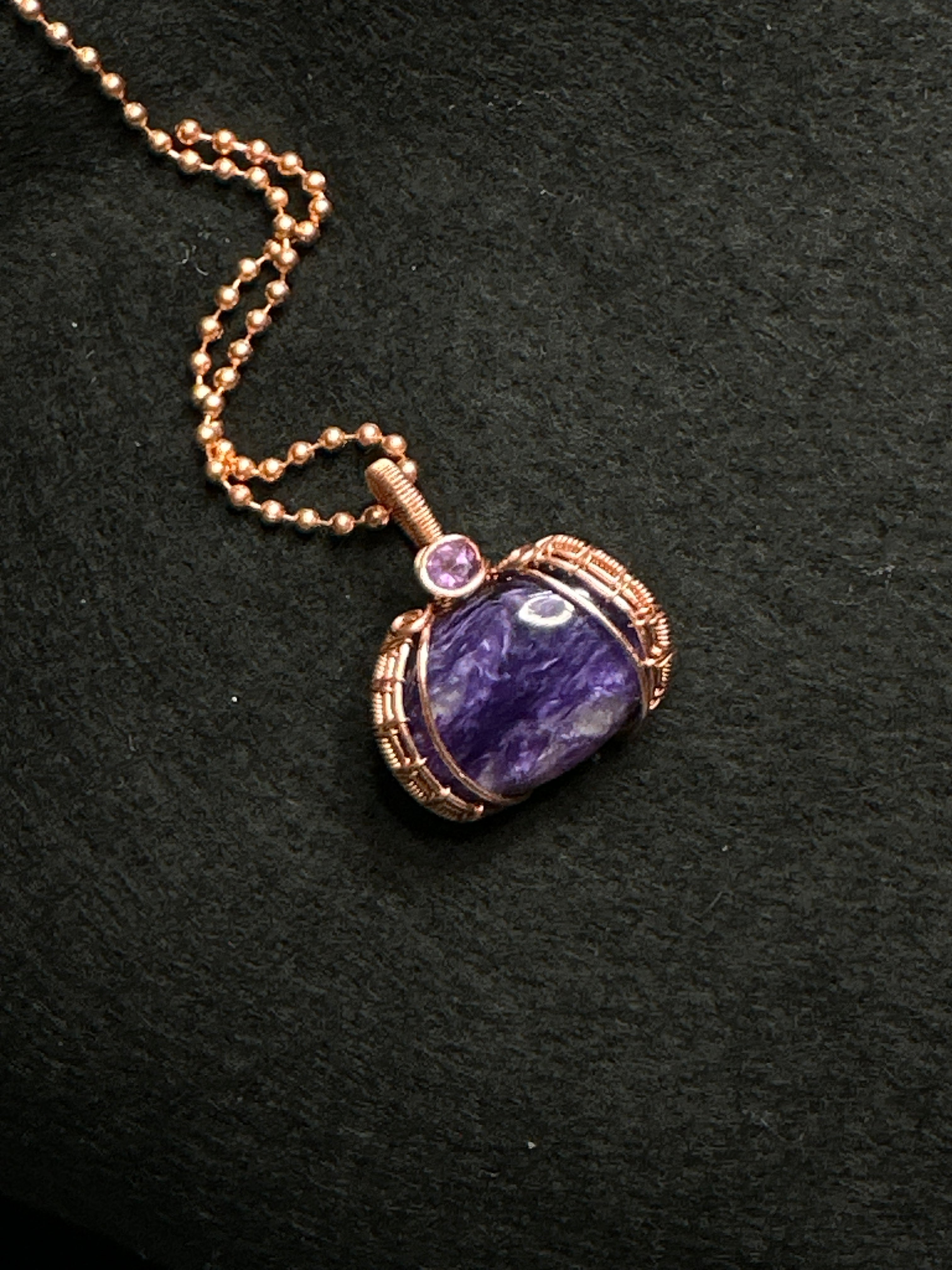 Charoite with Amethyst Pendant
