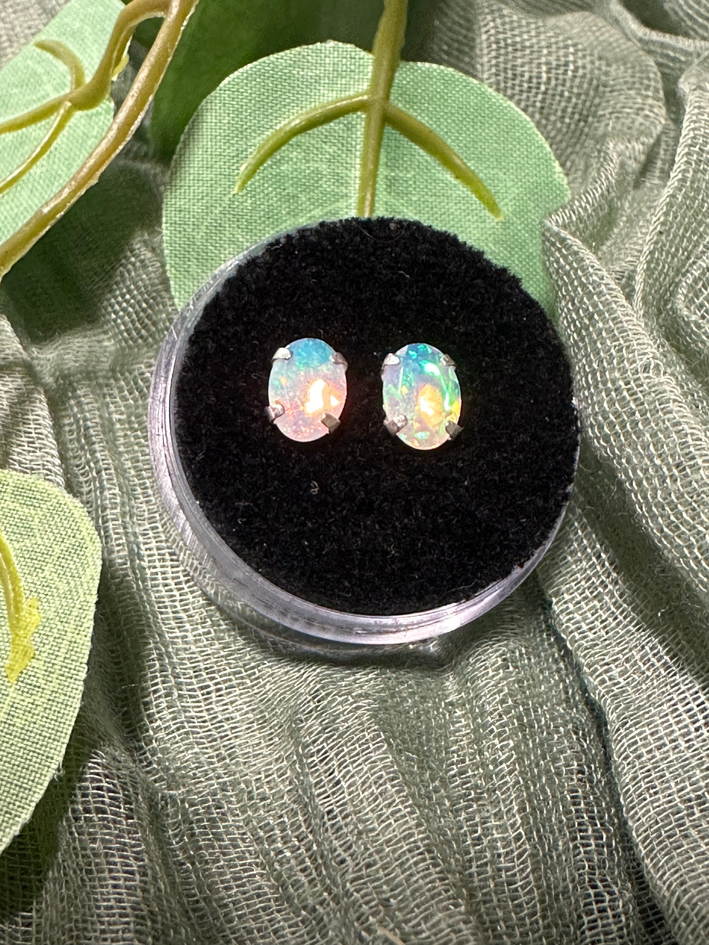 925 Ethiopian Opal Studs