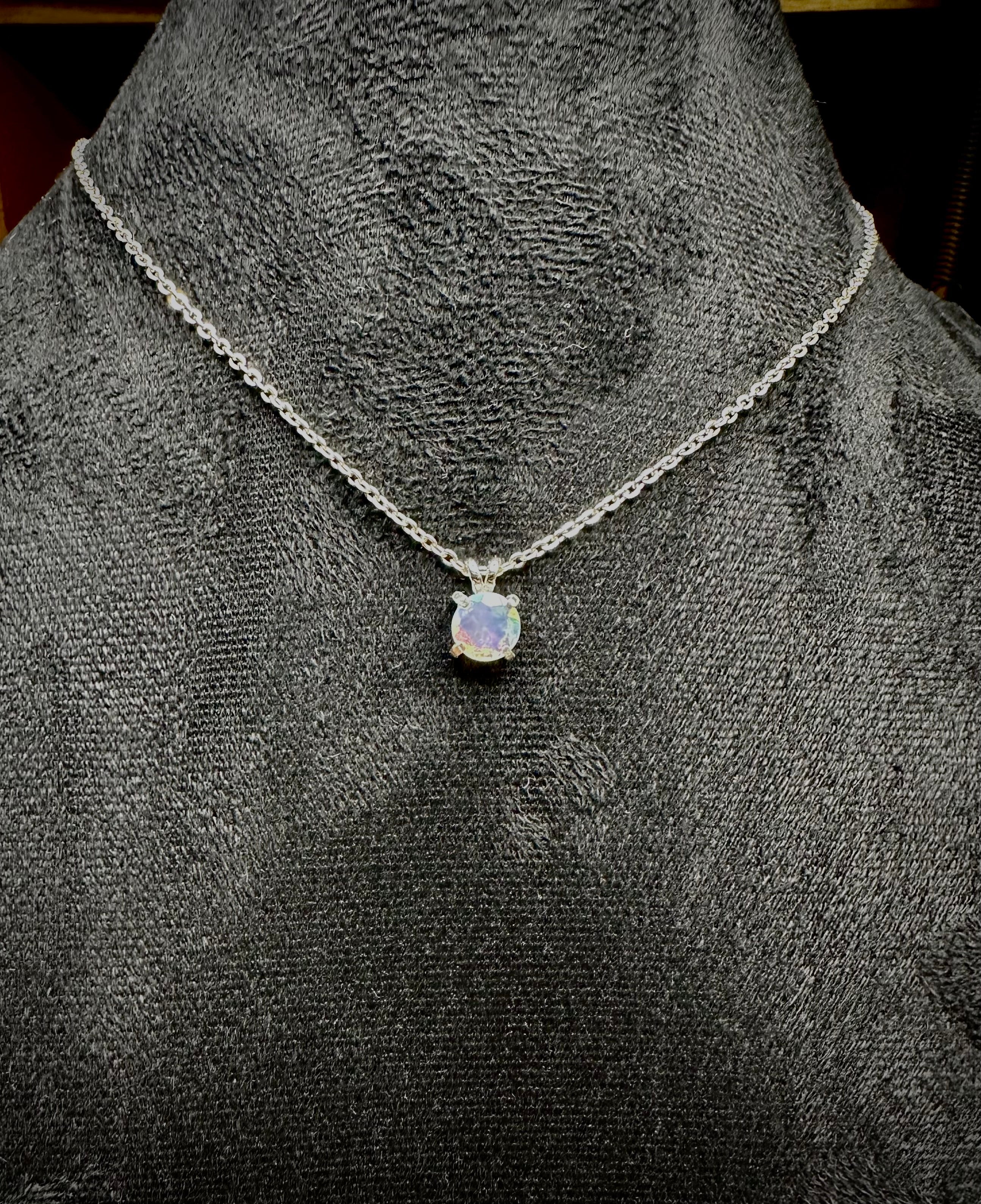925 Ethiopian Opal Solitaire pendant