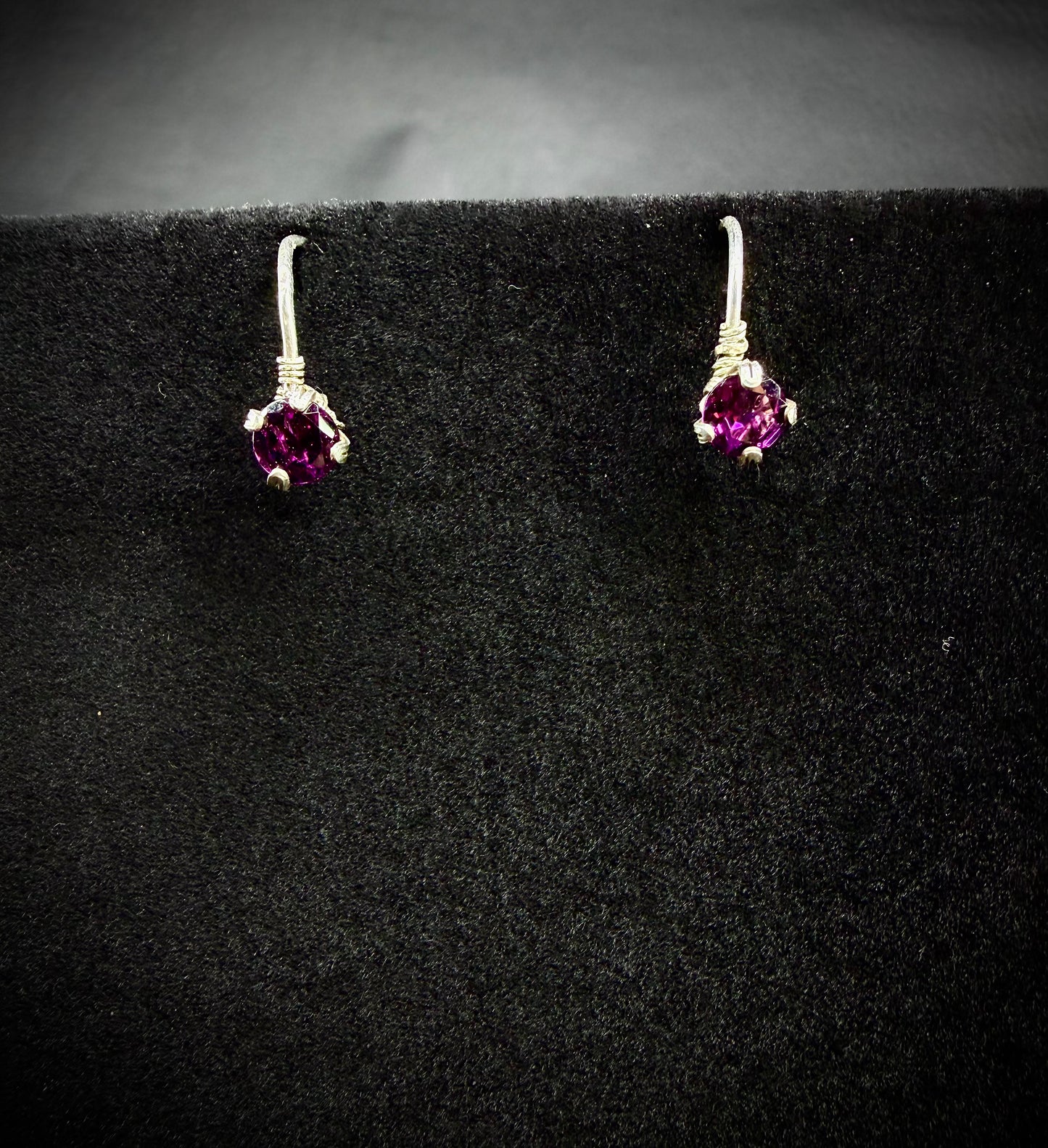 925 Rhodolite Garnet Hook Studs