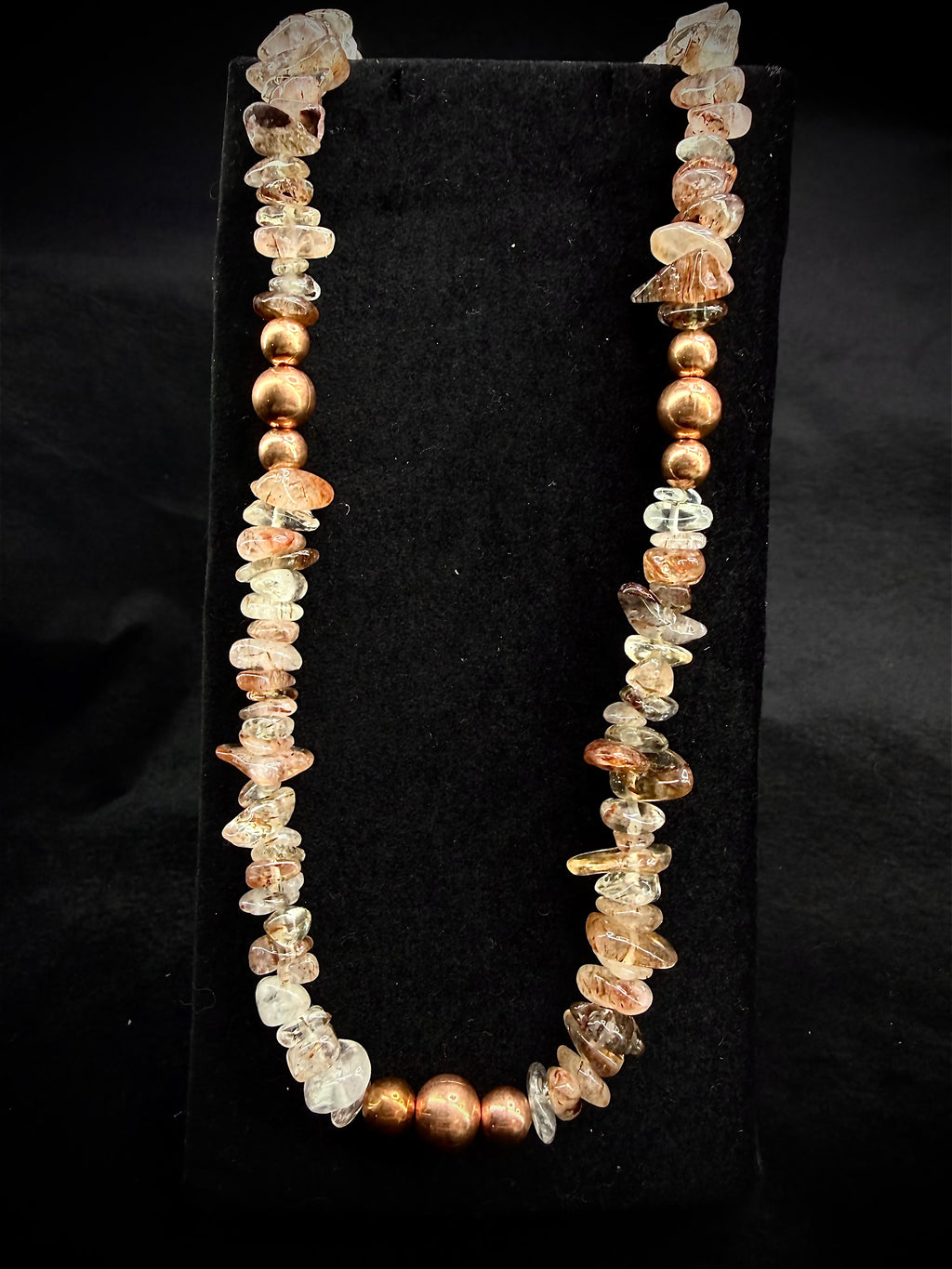 Copper in Quartz Chip necklace