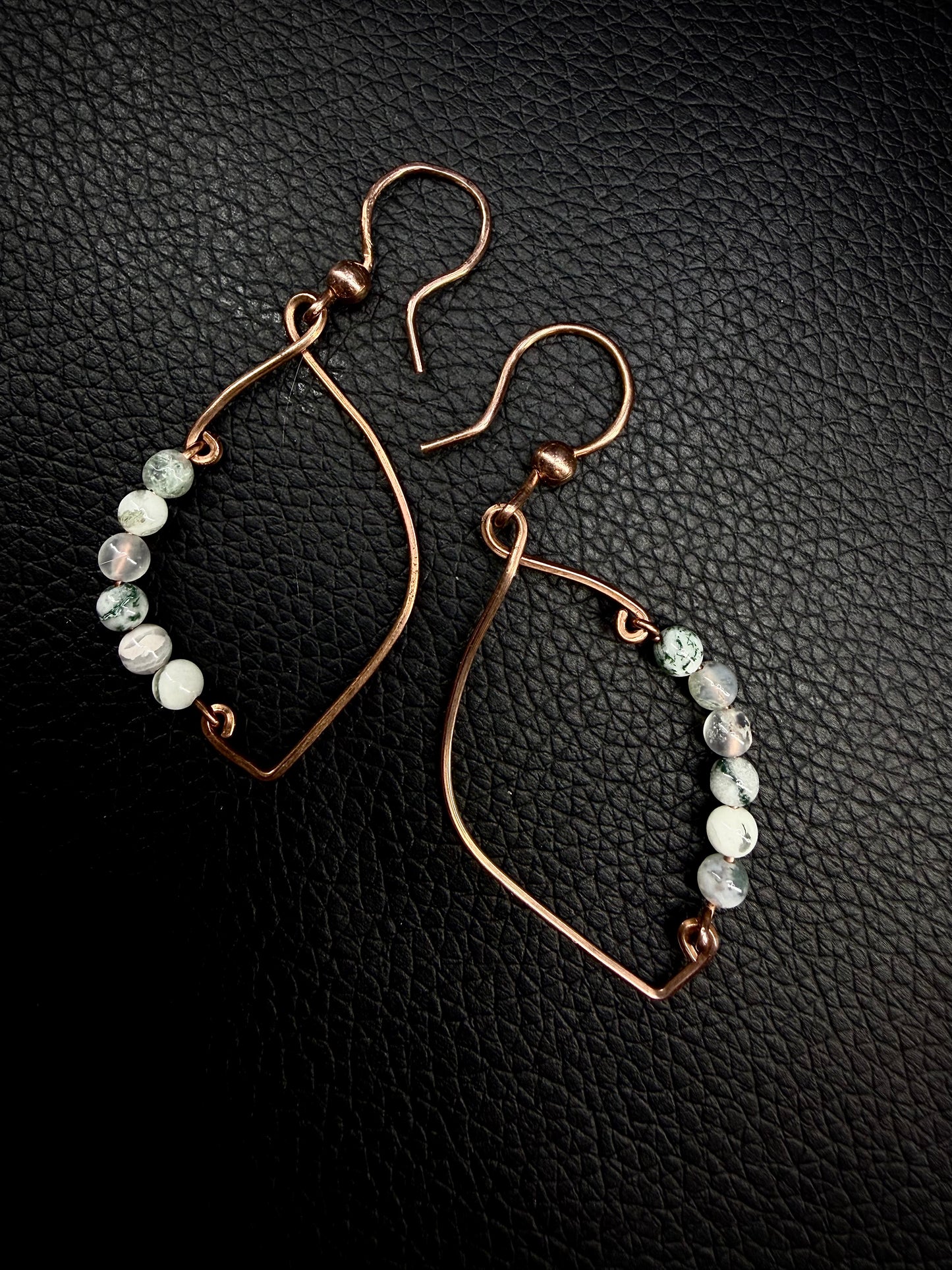 Moss Agate Tear Dangles