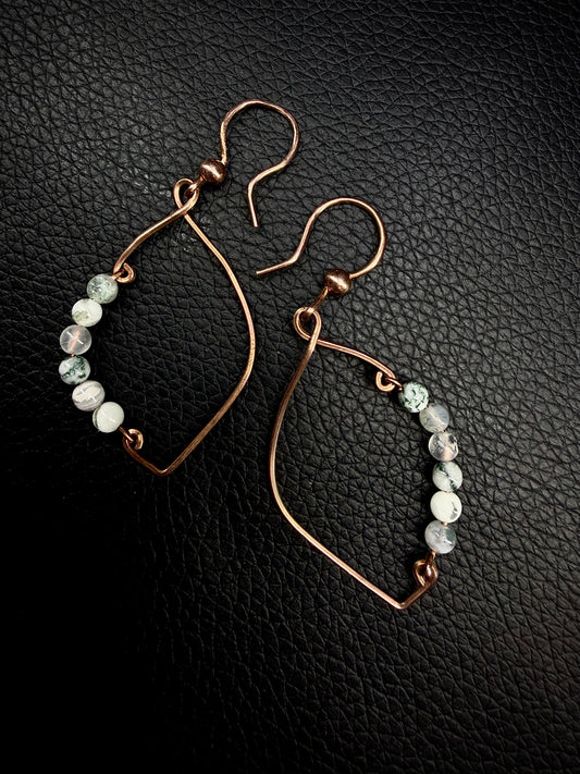 Moss Agate Tear Dangles