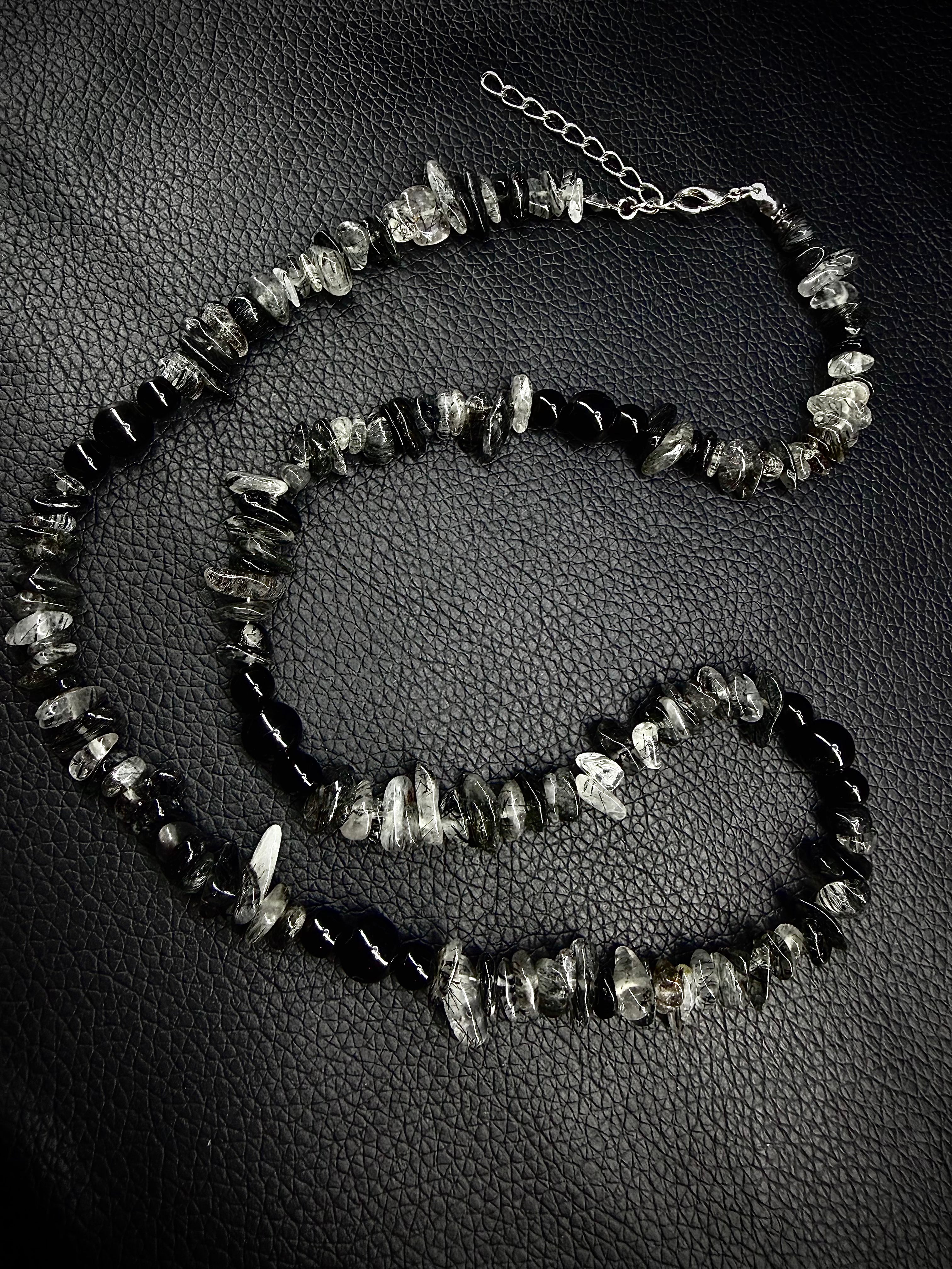 Tourmaline in Quartz Chip necklace