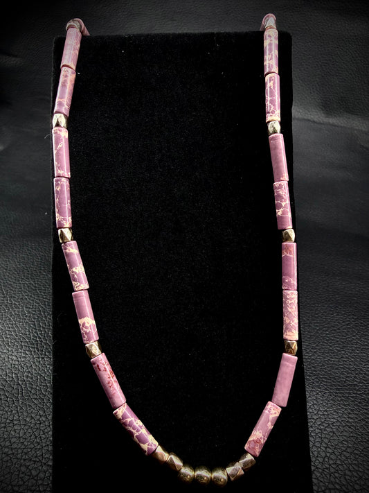 Phosphosiderite tube Necklace