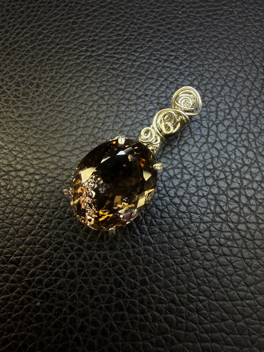 925 Smokey Quartz Pendant