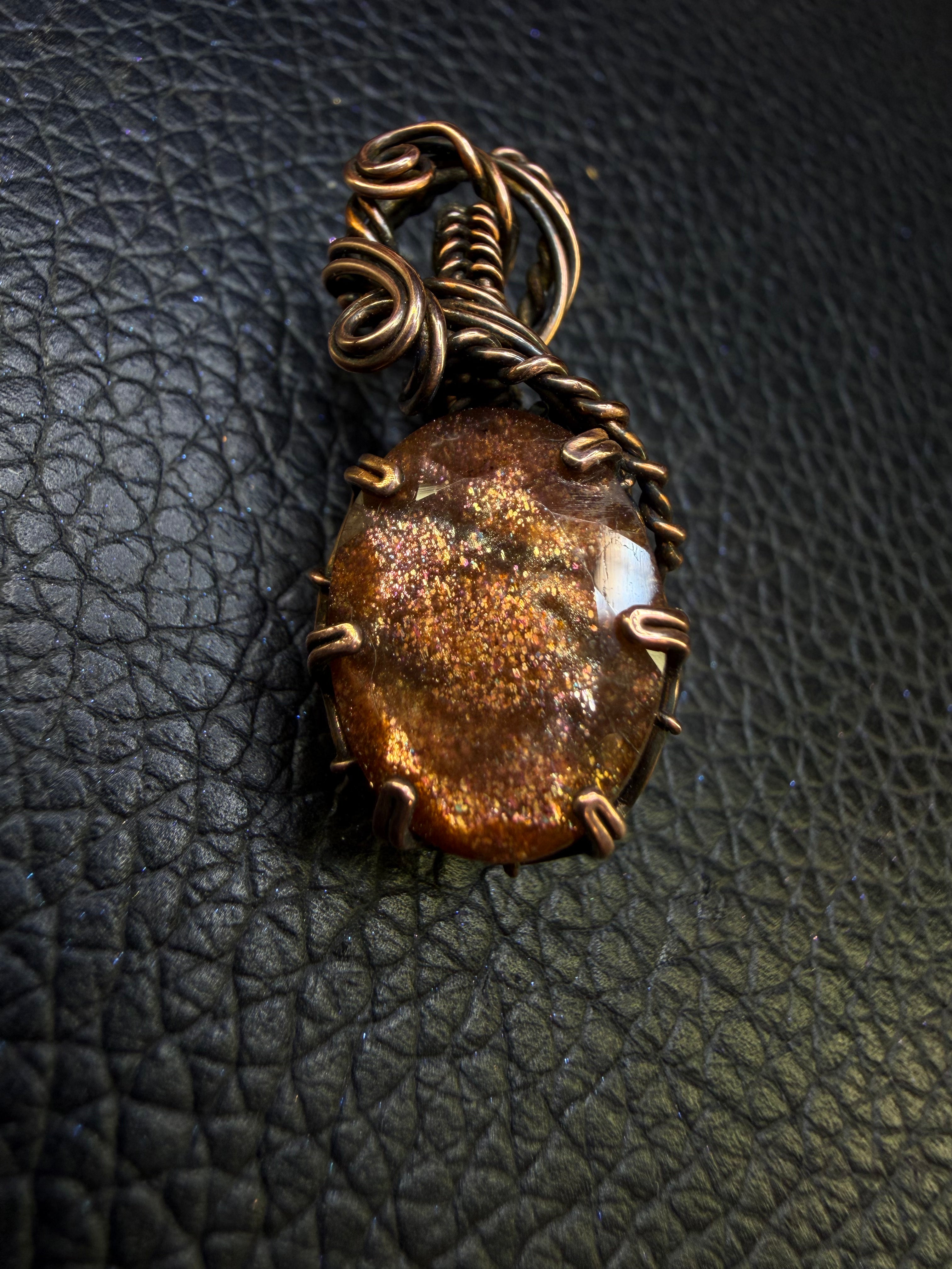 Cocoa Sunstone Mini Pendant