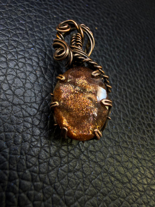 Cocoa Sunstone Mini Pendant