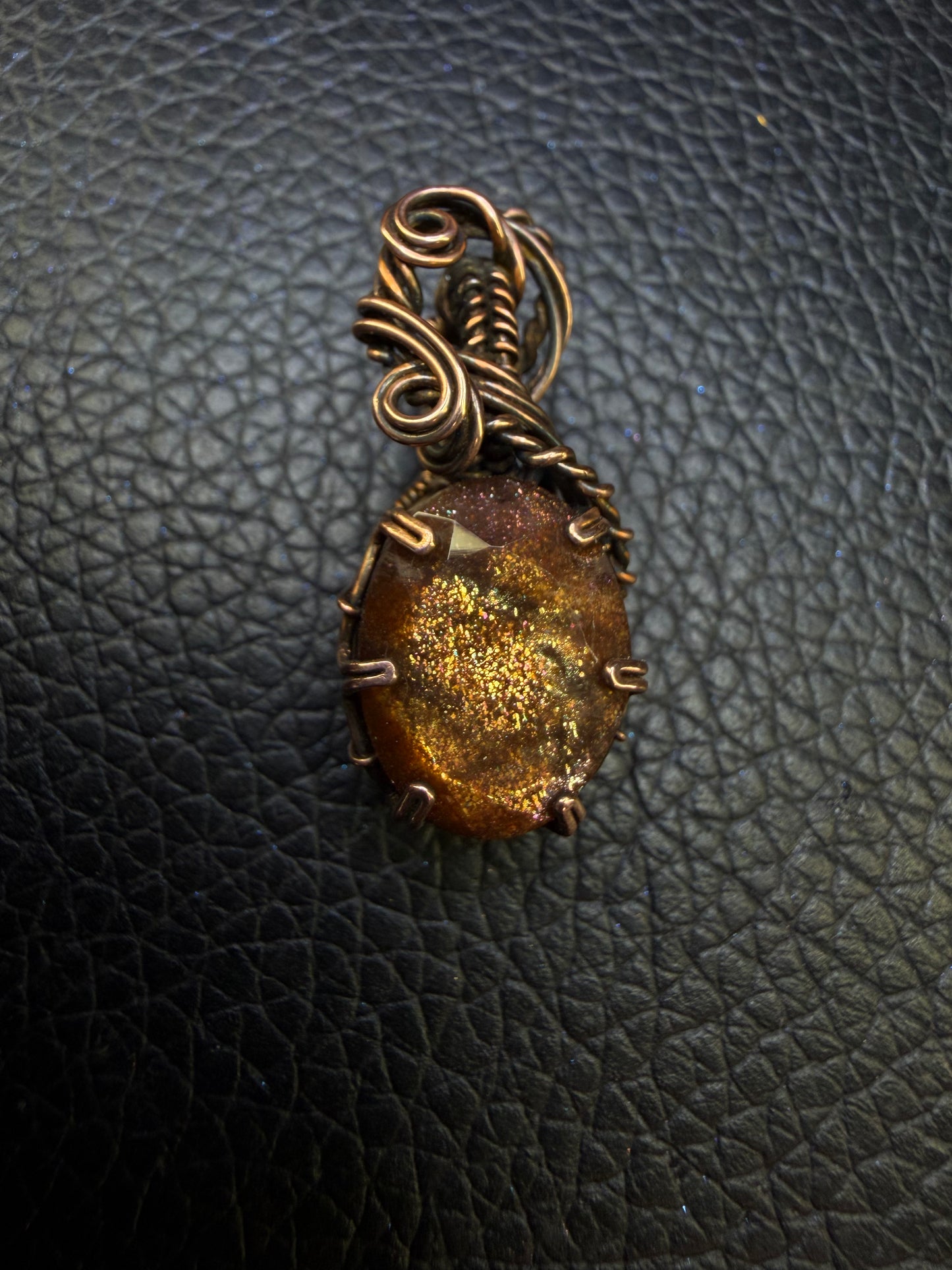 Cocoa Sunstone Mini Pendant