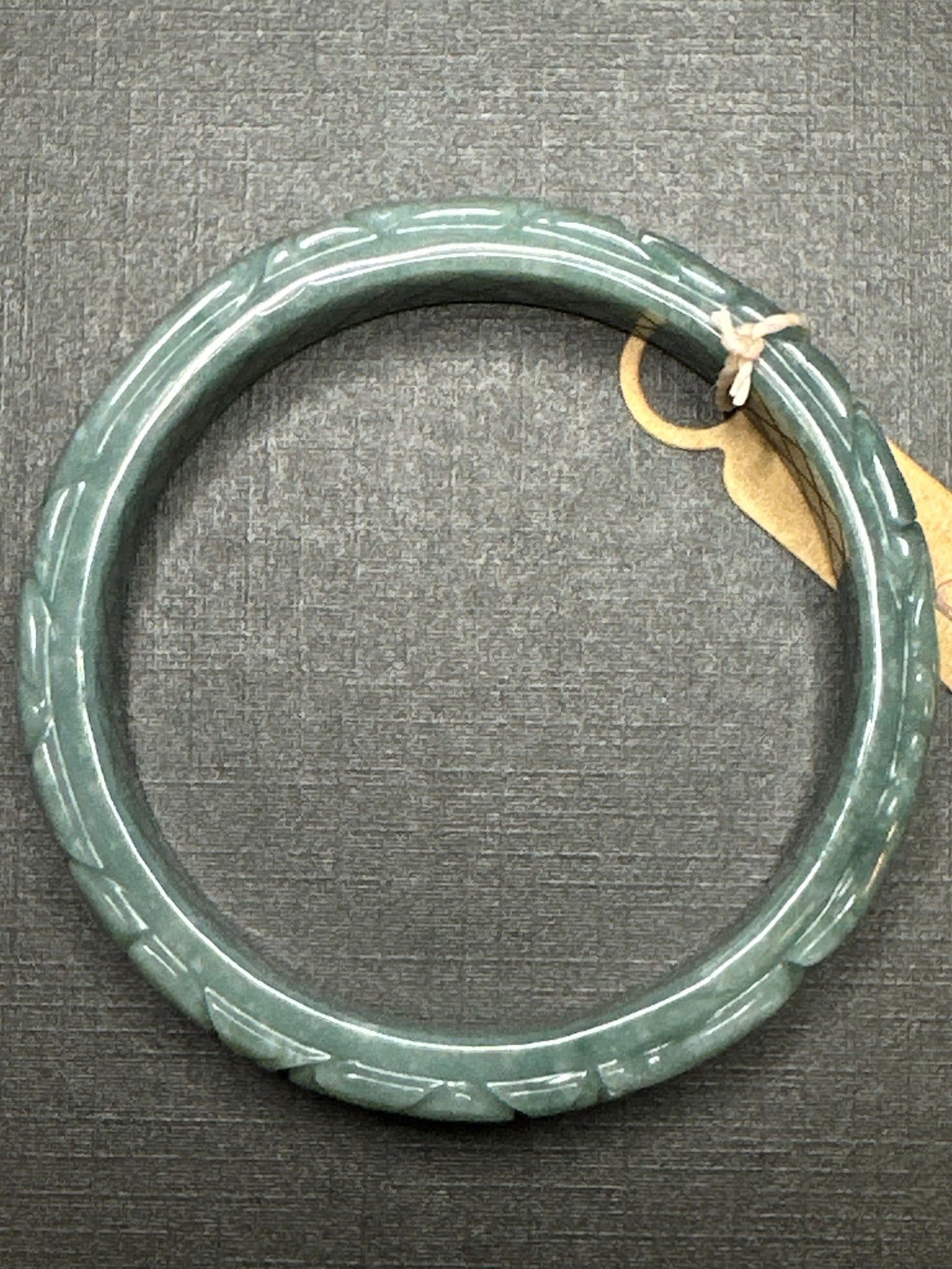 Carved BlueWater Jade Bangle